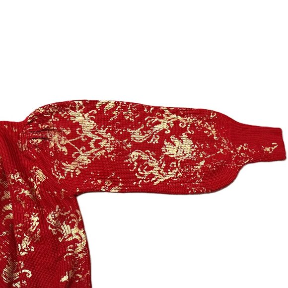 Jodifl Sweater Womens Knit NEW Christmas Holiday Red Gold Sparkle Gift LargeSize - Picture 5 of 9